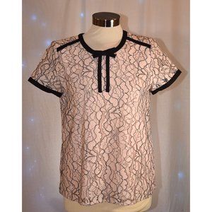 NWOT Karl Lagerfeld Pink Lace top size M